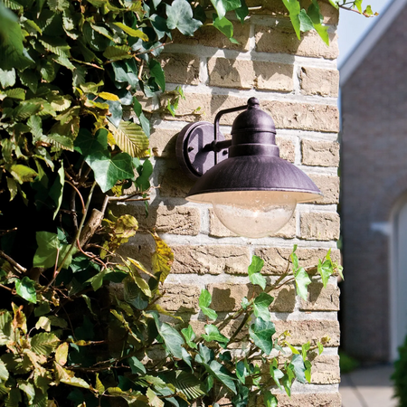 Gartenlampe LED Elevation Wandleuchte DAMASCUS myGarden E27 IP44 Laterne für Down Brown PHILIPS