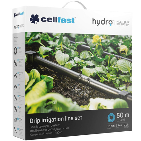 Tropfbewässerung Tropfleitung für Plantagenreihen Hydro Kit 50m CELLFAST