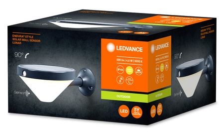 Solar-Gartenwandleuchte 4,5W 3000K Bewegungssensor Endura STYLE SOLARWANDSENSOR LEDVANCE