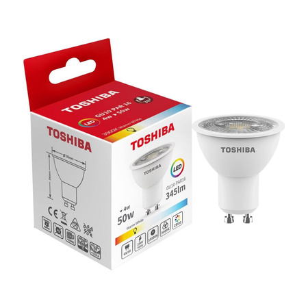 LED-Halogenlampe GU10 4W = 50W 345lm 3000K warmes Spotlicht TOSHIBA
