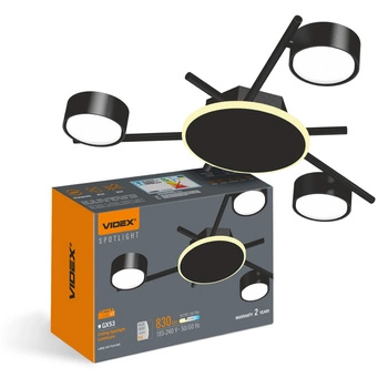 Kronleuchter Deckenleuchte Leuchte 3x GX53 9W 830lm 2700K Warm Schwarz Anbauleuchte Videx