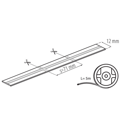 LED COB Streifen 5.3W/m 420lm/m 24V IP65 4000K RGB Neutral CRI90 5m LCOB Kanlux