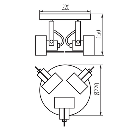 Wand- und Deckenleuchte SONDA II PAR16 3xGU10 Weiß KANLUX