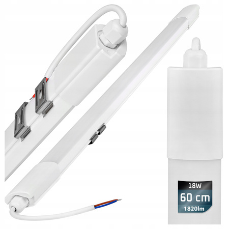 Hermetische LED-Leuchte 18W 60cm kalt 6200K IP65