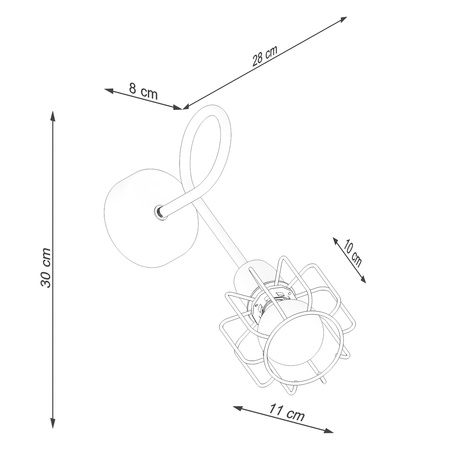Wandleuchte BELUCI 1S E14 Schwarz Modern SOLLUX