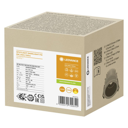 LED-Panel bündig montiert Spot-Leuchte 8W 720lm 4000K Neutral dimmbar Mesh White Darklight Ledvance