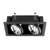 Unterputz-Halogen-Bewegliche Leuchte 2xGU10 ES111 Rechteckig Schwarz