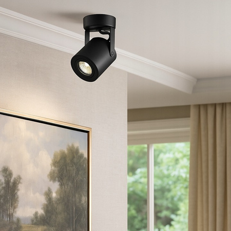 Wandsteckdose Aufbaulampe Beweglich GU10 Schwarz Matt Abi Masterled