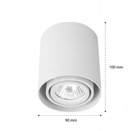 Aufputz Halogen Tuba Reflektor Spot GU10 Rund Beweglich Weiß Geführt