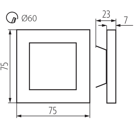 LED-Treppendekorationsleuchte APUS 0,8W 15lm 6500K Cold 12V Kanlux