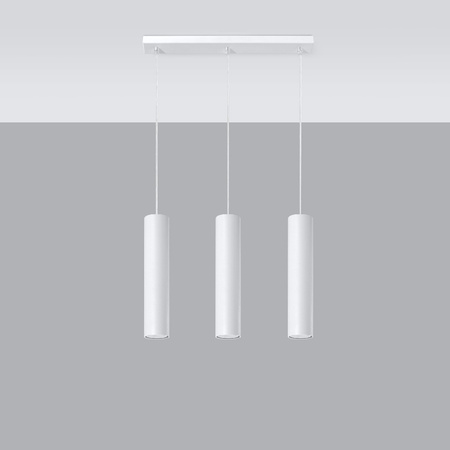 LAGOS 3L 3xGU10 Minimalistische weiße SOLLUX Pendel-Deckenleuchte