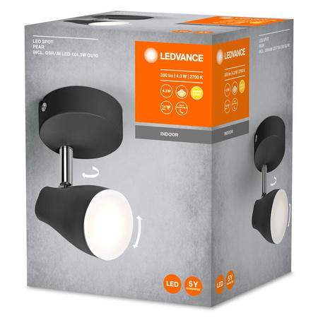 LED Spot Einstellbare Deckenlampe 4.3W 210lm 3000K Warm Black Spot Ledvance
