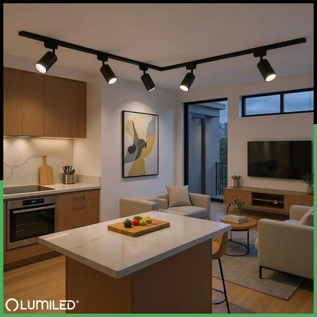 Eckverbinder für 1-Phasen-Stromschienen-System Schwarz LUMILED