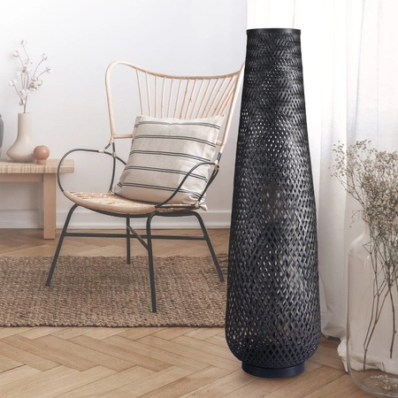 Dekorative Stehlampe E27 Schwarz BAMBUS NATURAL Sanico Goldlux