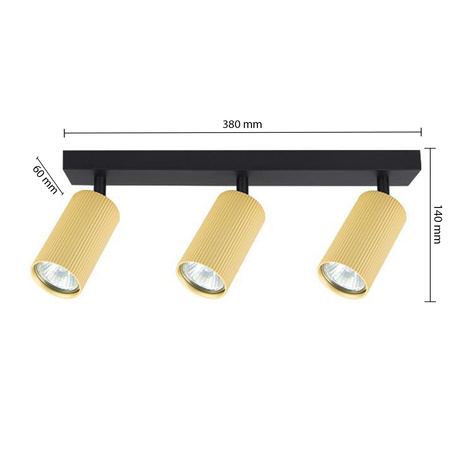 Spot Tuba Deckenleuchte Reflektor Halogen Leuchte 3x GU10 Moving Schwarz Gold Lucerno Masterled