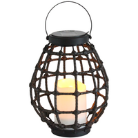 LED-Solarlaterne Garten-Hängelaterne 23cm IP44 schwarzes Metall