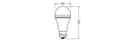 Wiederaufladbare LED-Lampe A60 E27 8W = 60W 806lm 4000K Neutral 180° Notbeleuchtung RECHARGEABLE LAMPS Osram