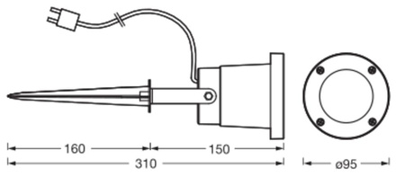 LED-Solarstrahler für den Außenbereich 2W 100lm 3000K IP44 Endura Ledvance Schwarz