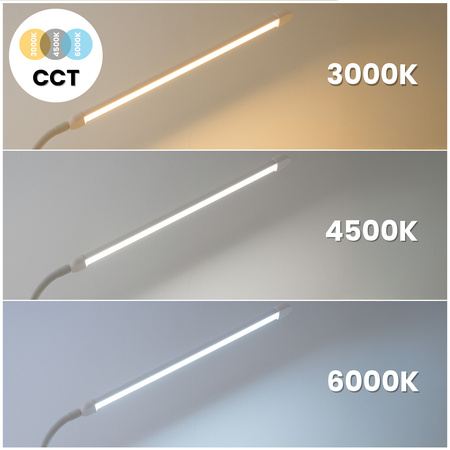 LED 14W CCT Dimmbare Stehlampe mit Höhenverstellung LONGA 2 Weiß LUMILED