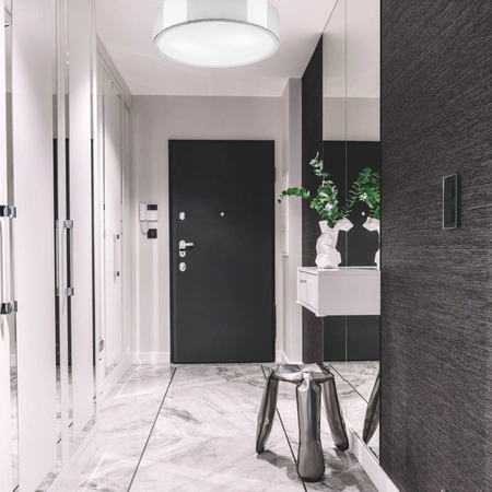 Plafond LED-Deckenleuchte DANTE 2xE27 Weiß Chrom Metall LD.PD-6.15 Lamkur