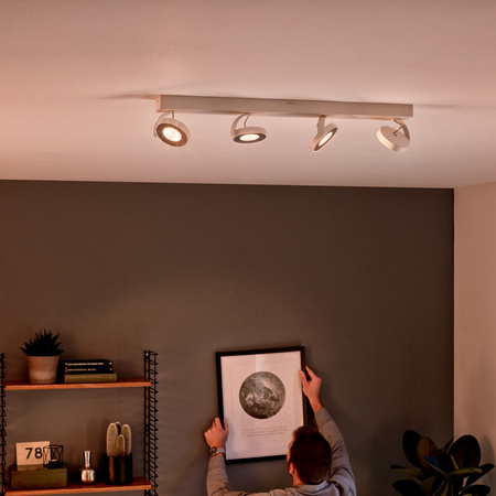 LED Deckenleuchte 4x 4.5W 2700K Dimmbar CLOCKWORK Moving White PHILIPS