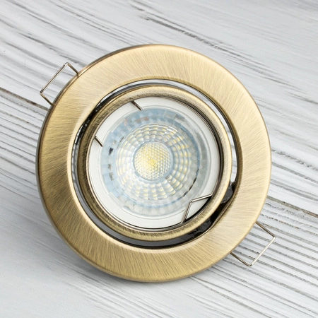 Einbaustrahler GU10, MR16 Einbauspot HALOGEN Runde beweglich Antik Blech LUMILED