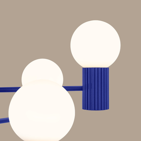 Kronleuchter Pendelleuchte 6x G9 Aluminium Blau Ultramarin Halo French Sky SL.1835 Sollux