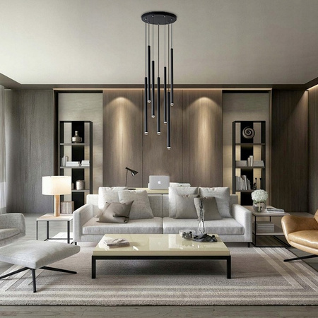 PIERO 7xG9 Decke Pendelleuchte Verstellbar Schwarz Rund MASTERLED