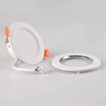 Deckeneinbauleuchte ZOE LED 4.8W 4000K Rundes Netz weiß + silberweißer Ring