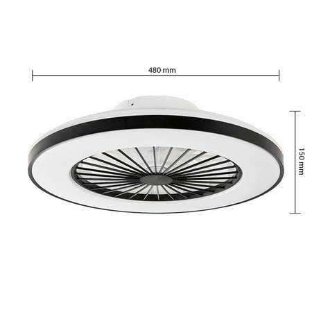 LED Plafond Deckenventilator Licht 55W 3000K-5000K mit Fernbedienung