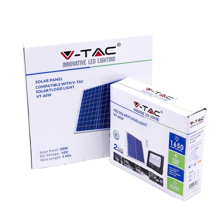 LED Fluter 20W 4000K IP65 + Solarpanel mit Fernbedienung VT-60W V-TAC