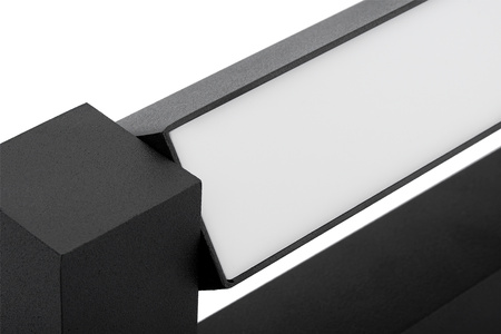 ASTER Wand-LED-Wandleuchte über Spiegel 2x4W 560lm Schwarz Neutral 30cm IP54 auf/ab 360°