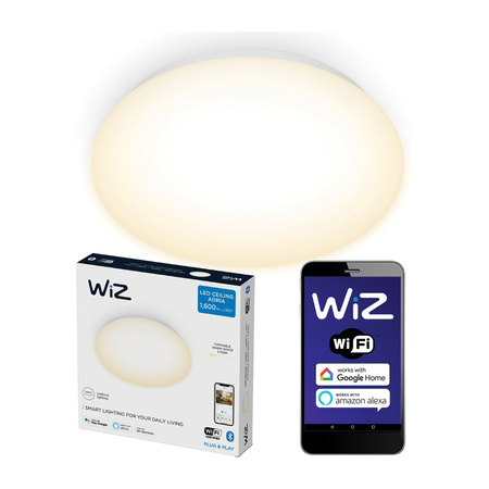 Plafond LED Deckenanbauleuchte 17W 2700K Weiß Rund SMART WiFi WiZ