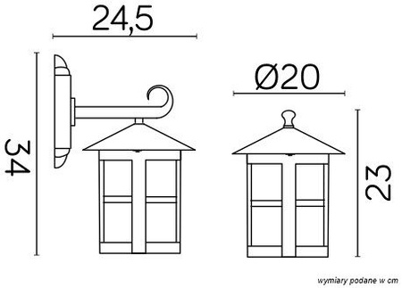 Außengarten-Fassadenleuchte LED-WANDLAMPE CORDOBA II K 3012/1/TD E27 Su-Ma