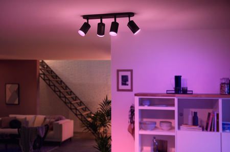 Philips HUE Weiß und Farbe Ambiance Fugato Lampe 4x4.2W Bluetooth Zigbee