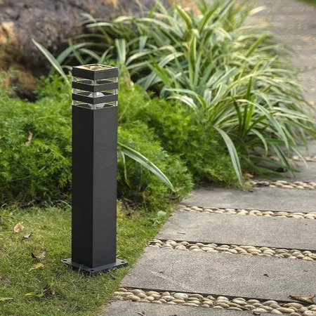 Gartenlampe für den Außenbereich E27 Schwarzer Pfosten quadratisch 50 cm