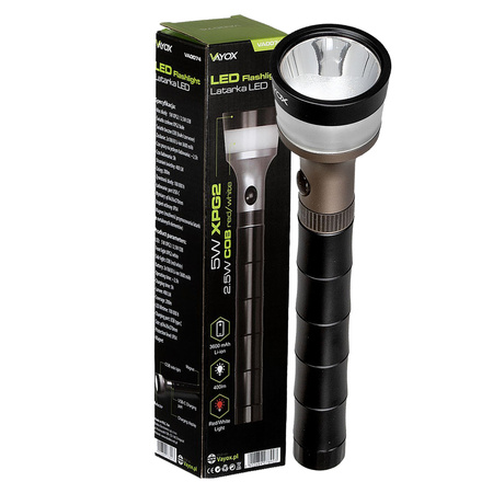 Handtaschenlampe LED-Taschenlampe Suchscheinwerfer Magnet USB Polizei taktisch VAYOX VA0074