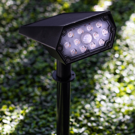Garten LED SOLAR Strahler angetrieben 42 cm außen IP44 4000K Dämmerungssensor