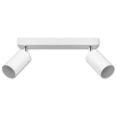 Wandsteckdose Aufbaulampe Beweglich 2x GU10 Weiß Matt Chrom Bardo Masterled