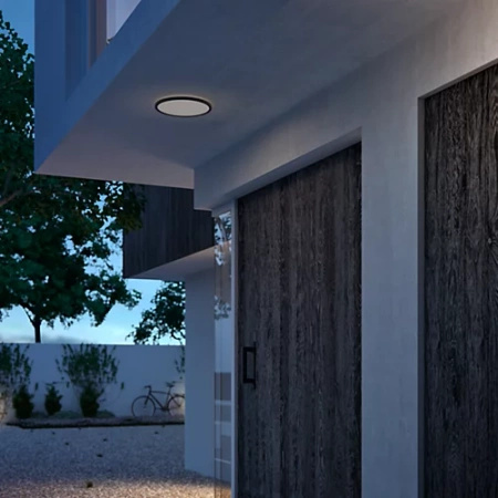 Garten LED Deckenleuchten für den Außenbereich SUPERSLIM CL550 15W 4000K IP44 Runde Deckenleuchte Schwarz und Weiß PHILIPS