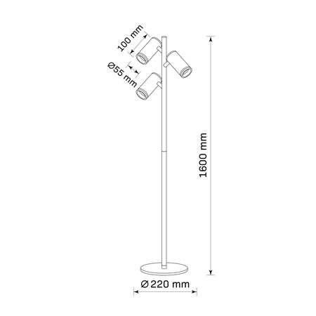 Stehleuchte Stehend 3x GU10 Weiß PARIS Sanico Goldlux