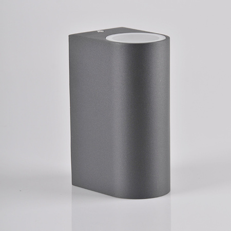 Außenwandleuchte oben unten mit LED 2x GU10 BOSTON GOLDLUX (Polux) ALUMINIUM GRAY oval