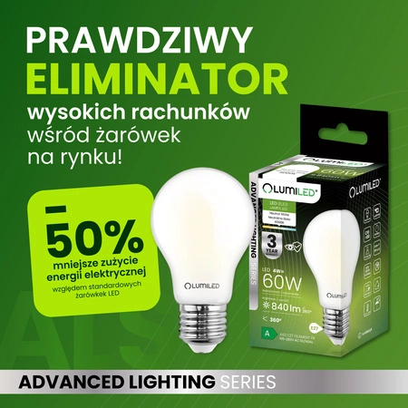 LED Lampen E27, Glühbirne A60 4W = 60W 840lm 360° 4000K neutral Glühfaden Advanced Lighting Series LUMILED