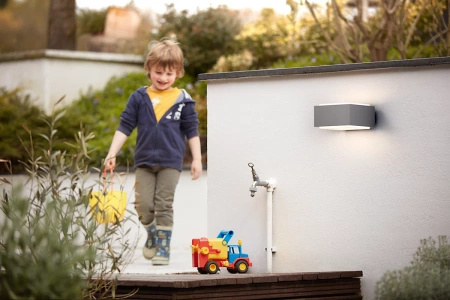 Gartenleuchte LED Wandleuchte HEDGEHOG myGarden E27 IP44 Grau PHILIPS