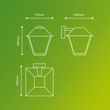 Gartenleuchte LED Wandleuchte ALPENGLOW myGarden E27 IP44 Laterne für Daunen Anthrazit PHILIPS