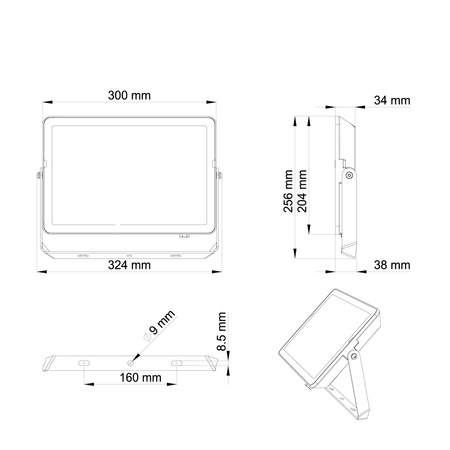 LED-Flutlicht Reflektor 100W 9500lm 6500K IP65 Schwarz ProjectLine Philips