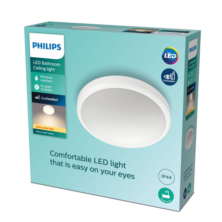 Plafond LED Aufbaumontage DORIS 17W 2700K IP44 31cm PHILIPS Weiß