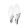 2PAK LED-Lampe Kerze E14 B39 5.5W 2700K Warm PHILIPS HUE Weiß Bluetooth Zigbee