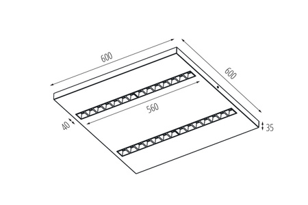 LED-Panel-Deckenleuchte 32W 60x60cm 4250lm 3500K Warm 60° Anbaumontage Weiß Kanlux