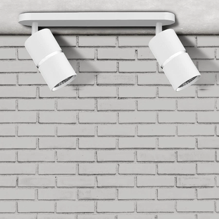 Wand- &amp; Deckenstrahler 2x GU10 Weiß Silber BAMBOO Sanico Goldlux